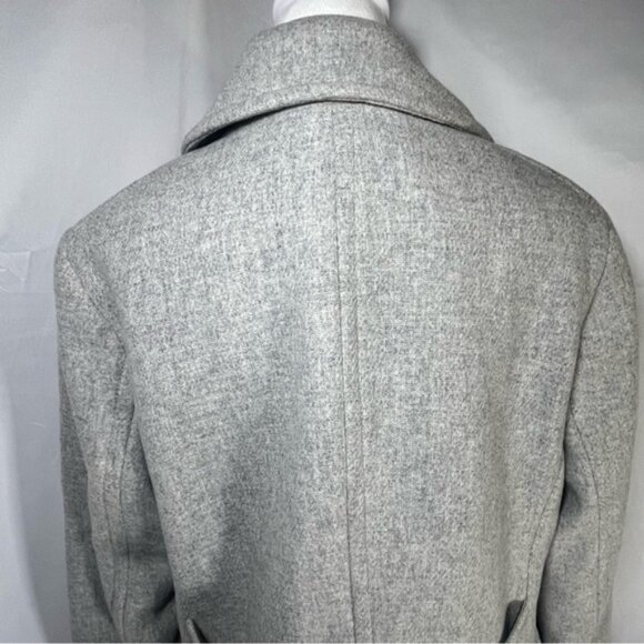 J. Crew Double Breasted Stadium Cloth by Nello Gori Pea Coat Light Gray Size 14 - Picture 7 of 11